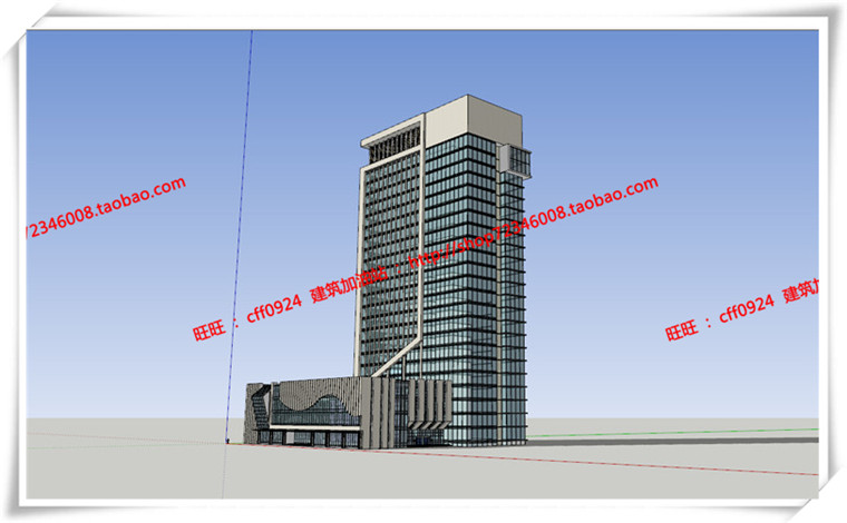 JZ094高层办公楼SU模型+cad图纸+效果图+排版-9