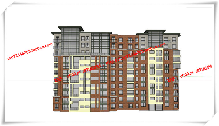 JZ308青岛城阳多层住宅中层现代cad平面图+su模型+效果图-4