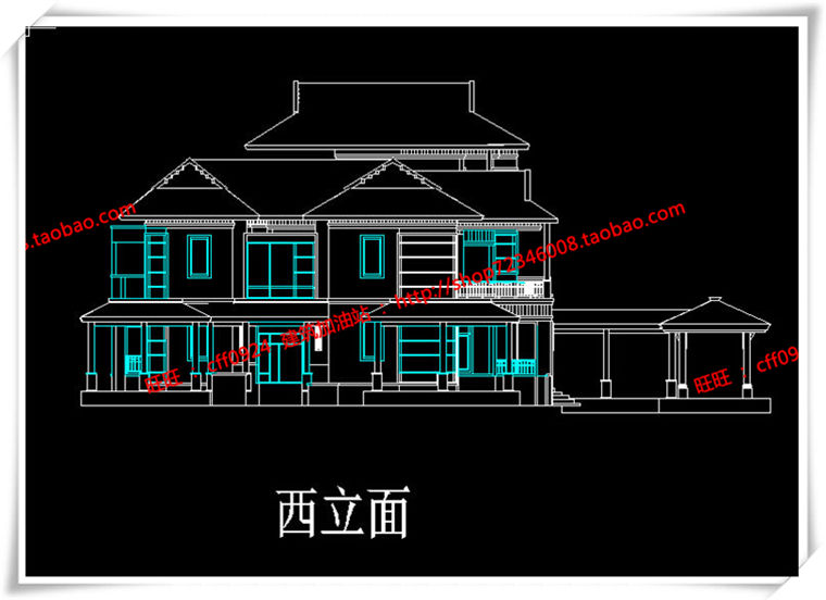 东南亚风格别墅全套设计包含SU模型sketchup模型+cad图纸+效...-15