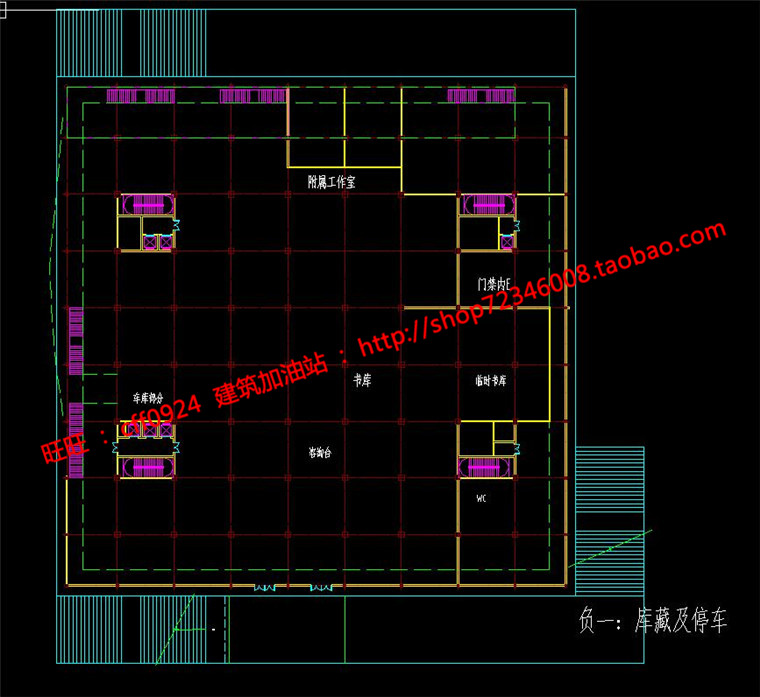 NO01521高校图书预读中心展览文物su模型cad图纸-7