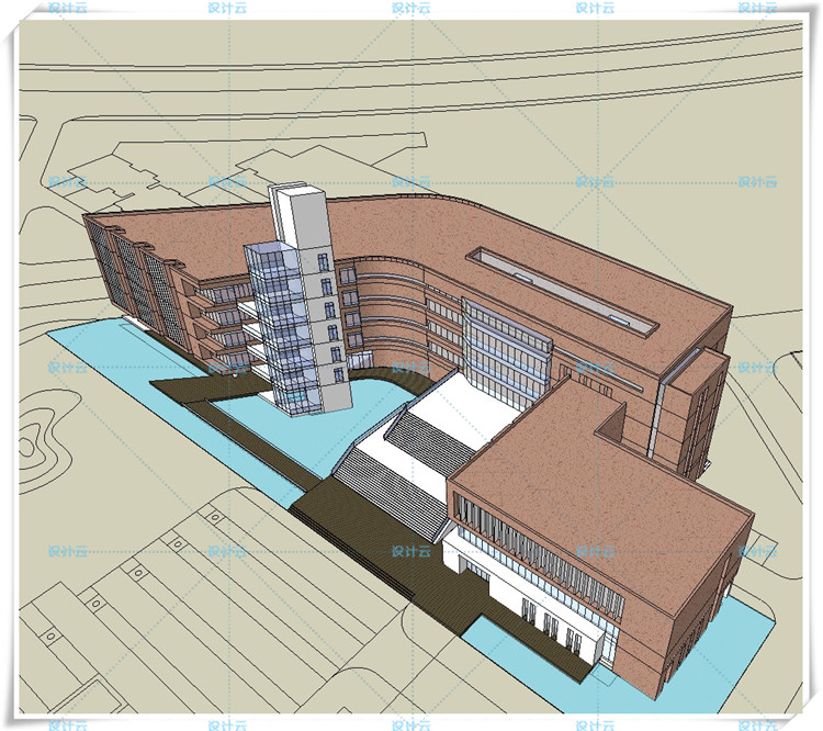 TU0016310套大学图书馆建筑cad及文本、su精选模型加效果图-2