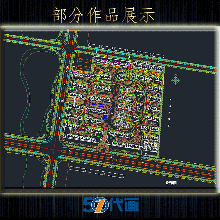 TU03015住宅小区cad总图户型+su模型+效果图居住区规划-6