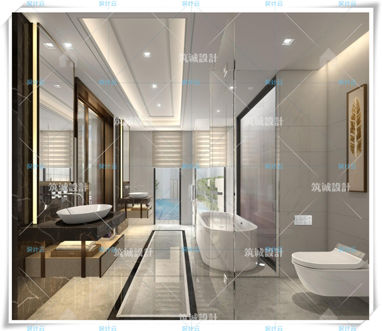 TU00040别墅全套SU+效果图+CAD施工图/新中式设计建筑居住宅...-2