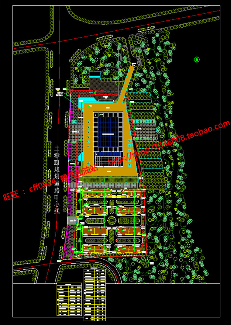 NO00629cad图纸+效果图+文本农产品物流中心展示馆/展览馆建...-20