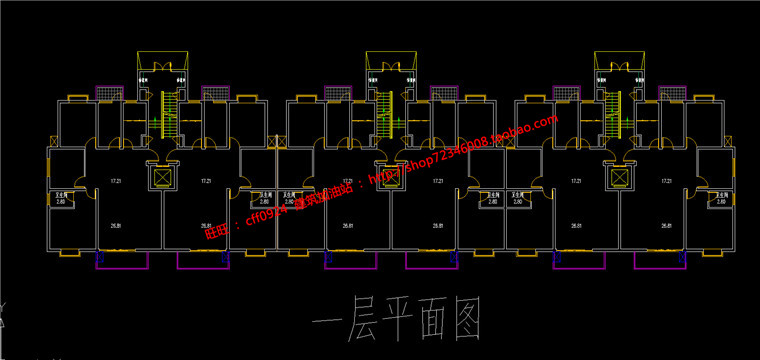 NO0014511层住宅楼单体户型cad图纸su模型及效果图-5