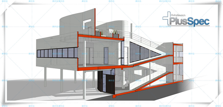 TU00877萨伏伊别墅 su模型 Villa Savoye 全套CAD 柯布西耶 le Corbusier-2