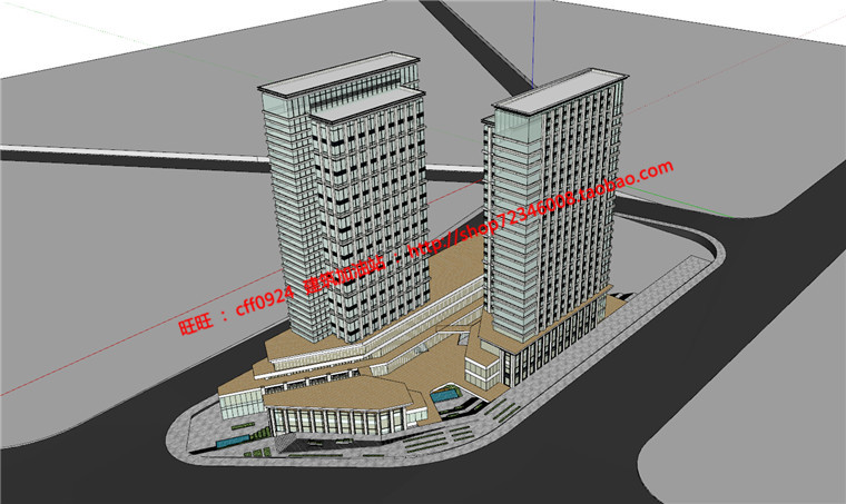 NO00618商业综合体办公酒店cad图纸+su模型+方案文本+效果图-10