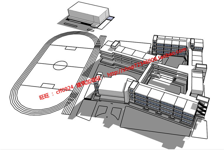 NO0135018班小学学校建筑方案设计cad总图平立面+su模型-1