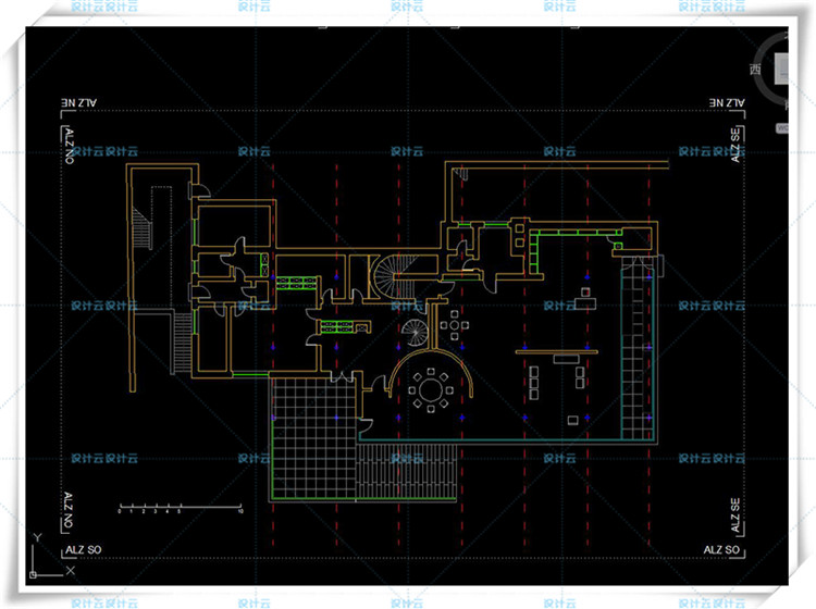 TU00844图根哈特住宅SU模型cadTugendhat 密斯凡德罗-4