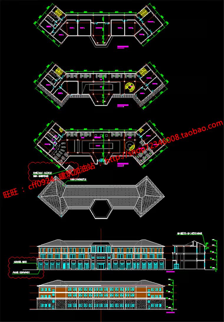 NO00147售楼处会所建筑方案设计su模型+cad图纸+效果图-12