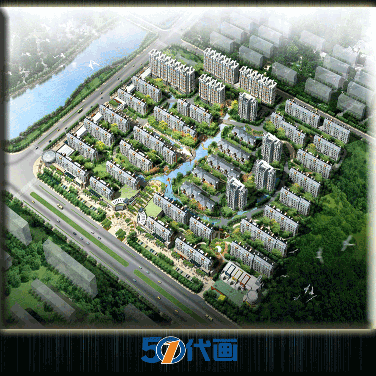 TU03015住宅小区cad总图户型+su模型+效果图居住区规划-9