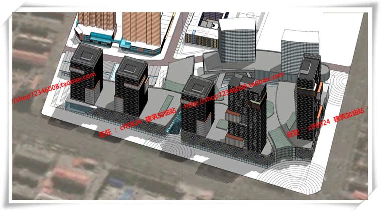 JZ211 福州商业项目办公酒店公寓SU模型/sketchup+cad图纸-3