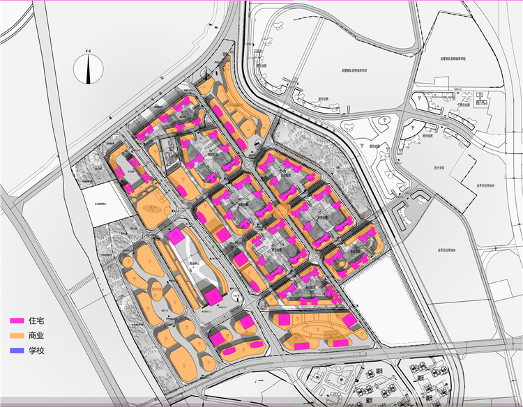 TU03141大型生活居住区规划建筑设计含cad总图+PSD总图分析-5