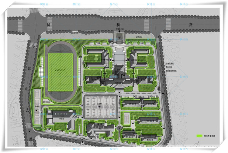 TU00054外国语学校欧式规划建筑方案设计文本中小学校/体育...-7