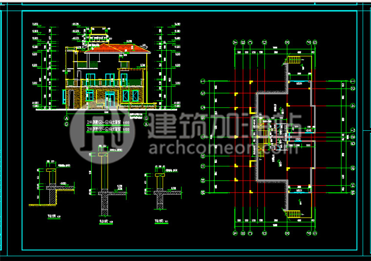 JZ027山地别墅欧式别墅独栋别墅SU模型cad施工图源文件-16