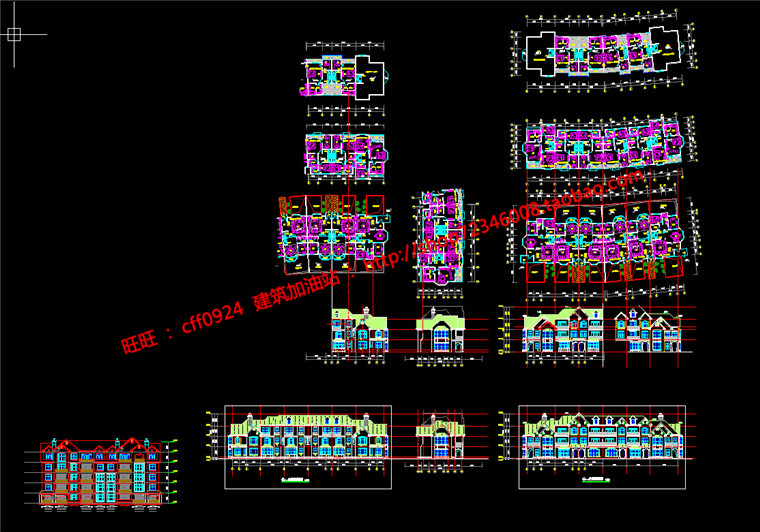 NO00643 su模型+cad图纸+max模型+效果图欧式别墅群居住区建筑-16