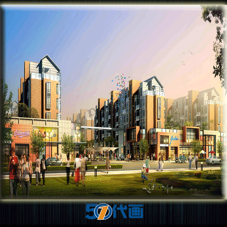 TU03015住宅小区cad总图户型+su模型+效果图居住区规划-11