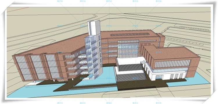 TU0016310套大学图书馆建筑cad及文本、su精选模型加效果图-11