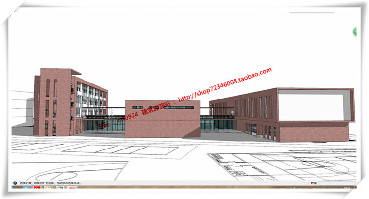 JZ256三林三所公建学校小学cad平立总图+su模型+cad图纸+效果图-14