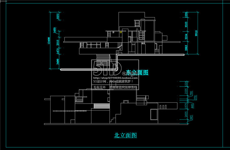 NO00505赖特流水别墅su模型+cad图纸大师作品建筑方案设计-14