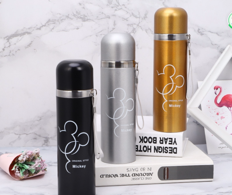 Mickey pattern vacuum bullet cup stainless steel cup advertising insulation cup advertising promotion gift cup water cup rope