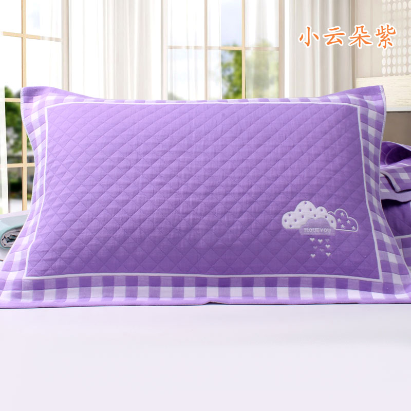 Khăn gối cotton hoàn toàn nguyên chất bốn mùa thoáng khí cho học sinh dày lên một chiếc khăn gối dài một vài đám cưới dập nổi vỏ gối