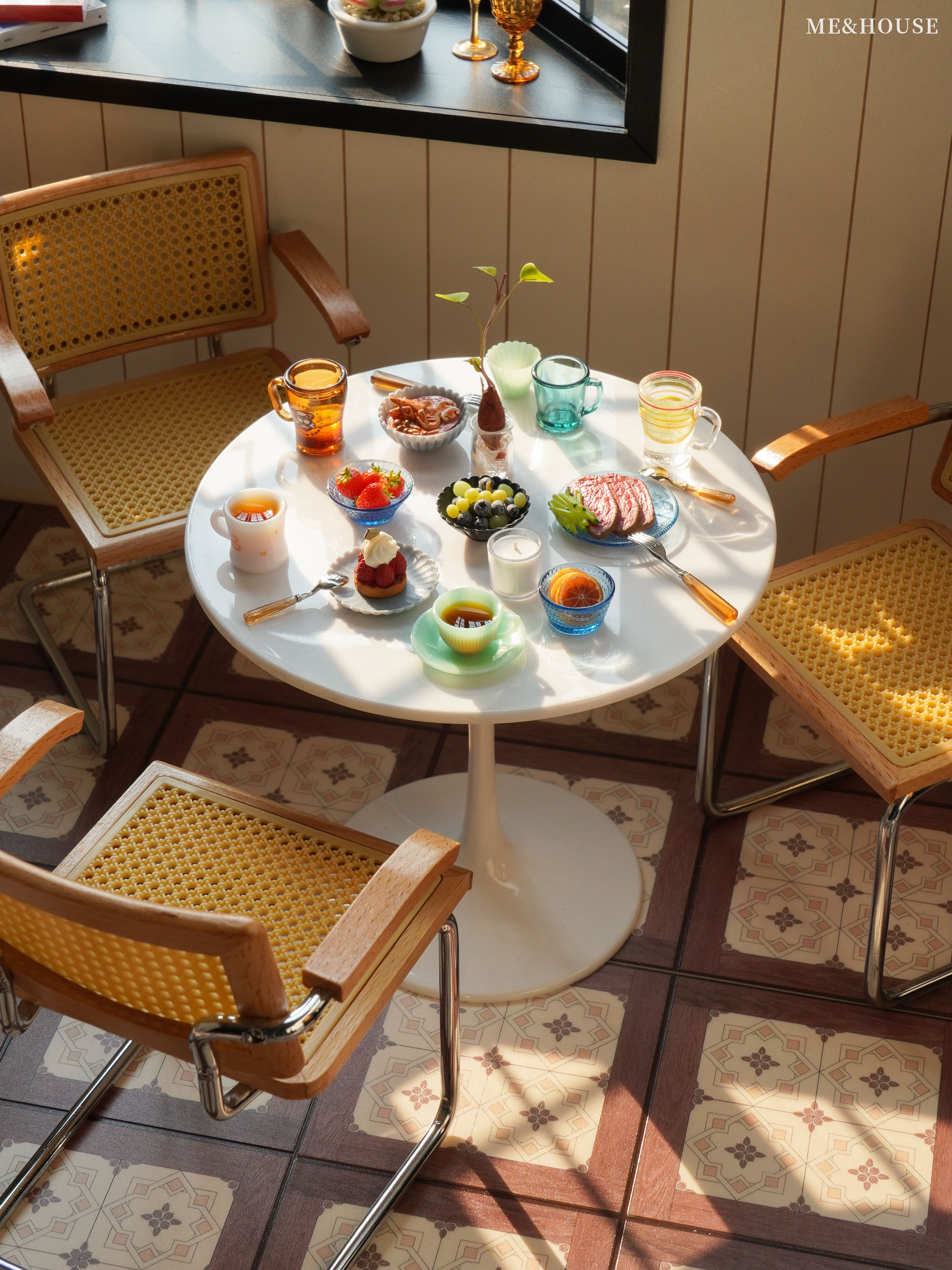 bjd场景道具娃屋 悬臂坐椅/弯管椅 6分娃屋家俱迷你微缩模型玩具