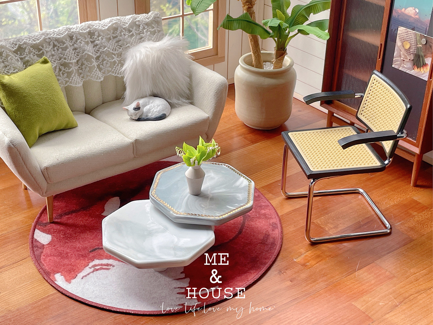 bjd场景道具娃屋 悬臂坐椅/弯管椅 6分娃屋家俱迷你微缩模型玩具