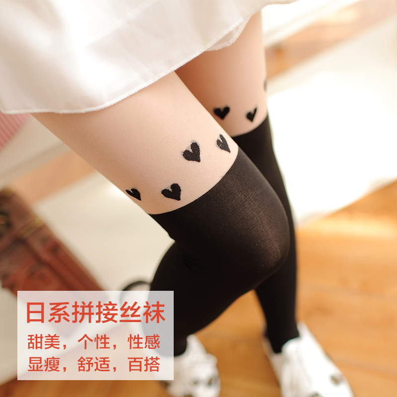 vớ khâu Nhật Bản thậm chí pantyhose mùa xuân và mùa thu-thùng cao nửa cắt vớ womens đùi giả mỏng trên đầu gối vớ chơi bottomsocks.