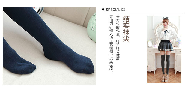 Vớ mùa thu và mùa đông Nhật Bản qua vớ đầu gối vớ chống trượt vớ vớ cotton dày vớ vớ đen và trắng tất đùi nữ dễ thương