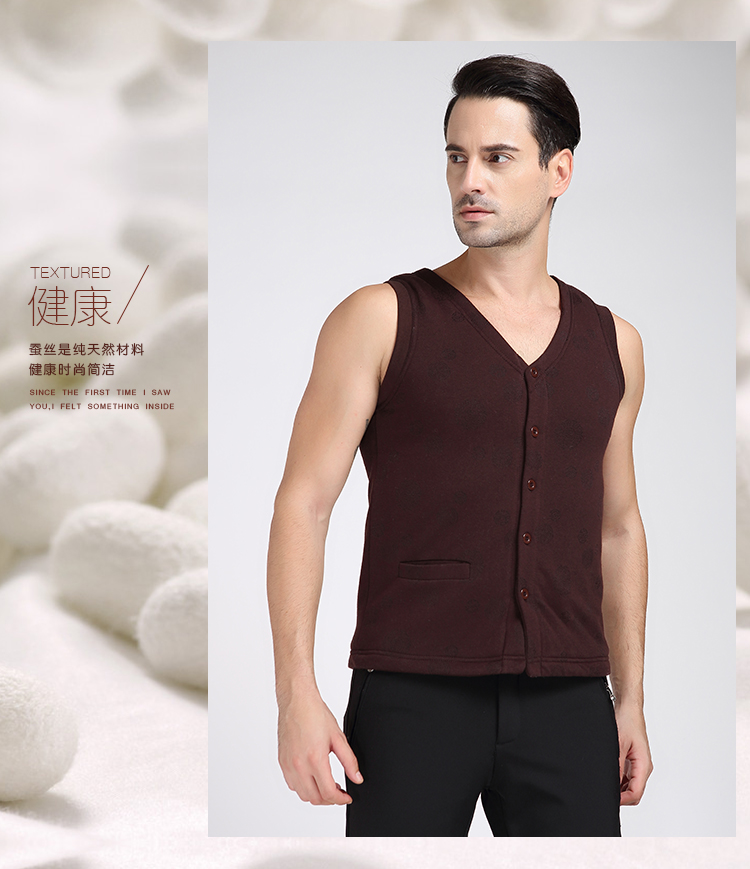 Apo người đàn ông mới của 100% cotton lụa áo khoác bông áo khoác mùa đông lụa ấm đồ lót vest vest