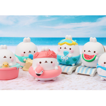 Spot Korean genuine MOLANG rabbit blind box Beach summer Morang rabbit Flamingo little yellow duck blind box Tide play