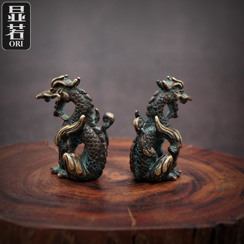Hand Carved Works Bronze Tang Dynasty Sitting Dragon Fulong EDC Paracord Knife Pendant Handmade DIY Necklace Pendant Pendant - Taobao