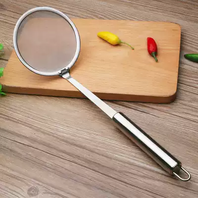 Thickened oil filter spoon 304 stainless steel colander oil filter spoon kitchen fried oil spoon fishing oil slag filter screen