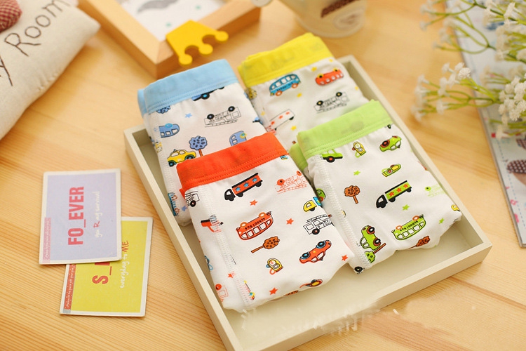 Han Edition Cartoon Boy and Girl Children's Plain Pure Cotton Modale Panties