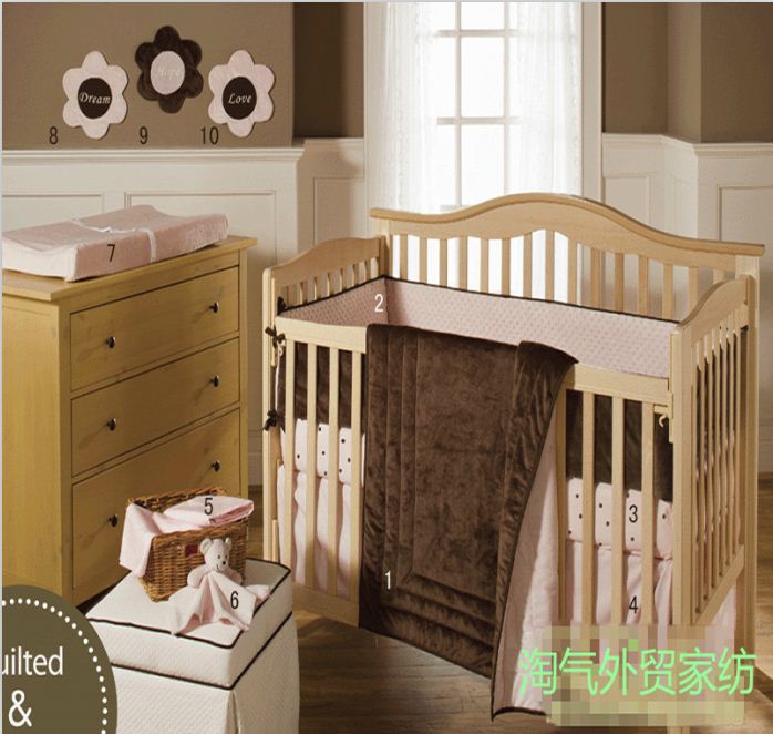 New gift Baby exquisite cotton bedding Cotton quilt bed apron bed Li 10-piece set of bedding full moon gift