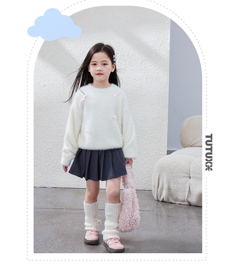 毛衣女童2024秋冬新款儿童加厚套头针织上衣内搭毛绒加厚女宝毛衣详情42