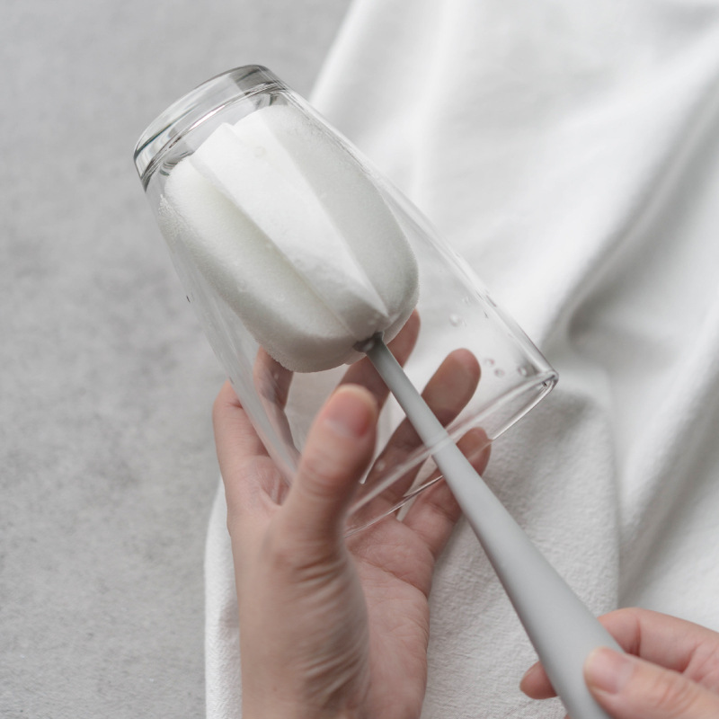 With the use of you'll be amazing with a long handle cup brushed glass cup brushed long bottle tea cup brush bottle cleaning brush-Taobao