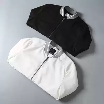 Fine boutique men's spring new Japanese retro trend stand collar casual jacket jacket jacket black and white baseball uniform