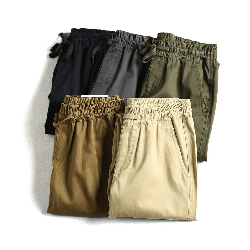 Foreign Trade Men's Clothing Factory Cut Tailoring Tail Goods Trial Dressing Room Drawing Rope Tightness Waist Day Ensemble of Straight Barrel Long Pants Casual Pants Tide-Taobao
