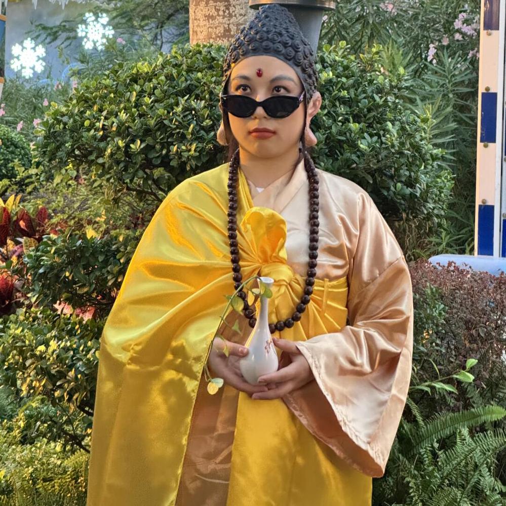 仏陀のコス 西遊記 大人の男女 抽象的 面白い服 ハロウィン 年次総会 ロールプレイング コスチューム