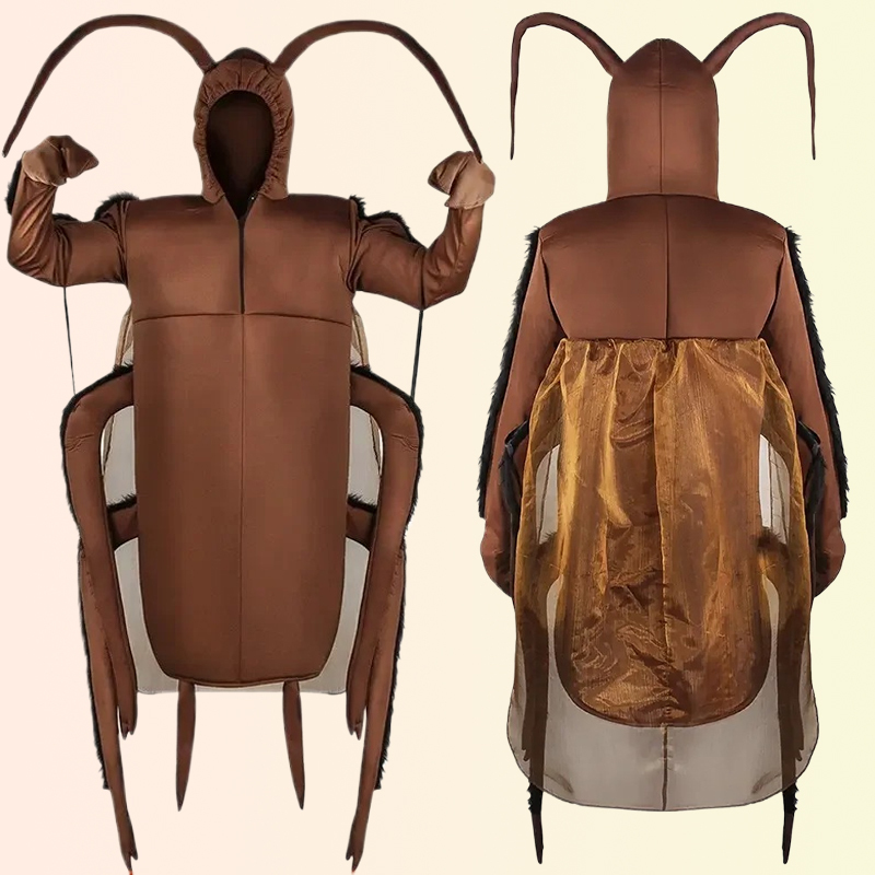 Cockroach Cosplay Costume Adult Animal Mascot Outfit Halloween Costume Poop Costume Annual Meeting Funny Quirky Clothes