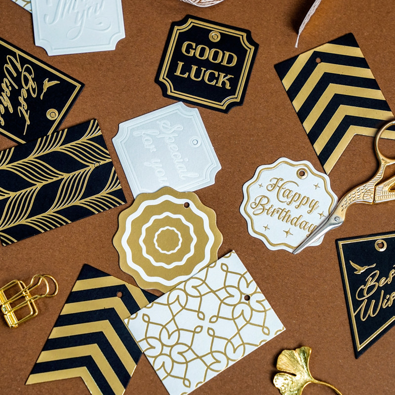 byears white night original design retro bronzing gift blessing hanging tag tag card creative wrapping paper matching