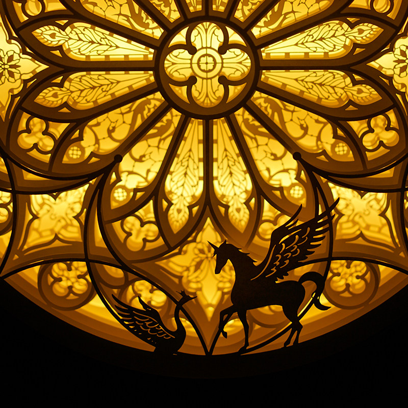 byearls White Night Light Shadow Paper Flying Horse Swan Love Vows Solid Paper Art Decoration Painting Art Gifts