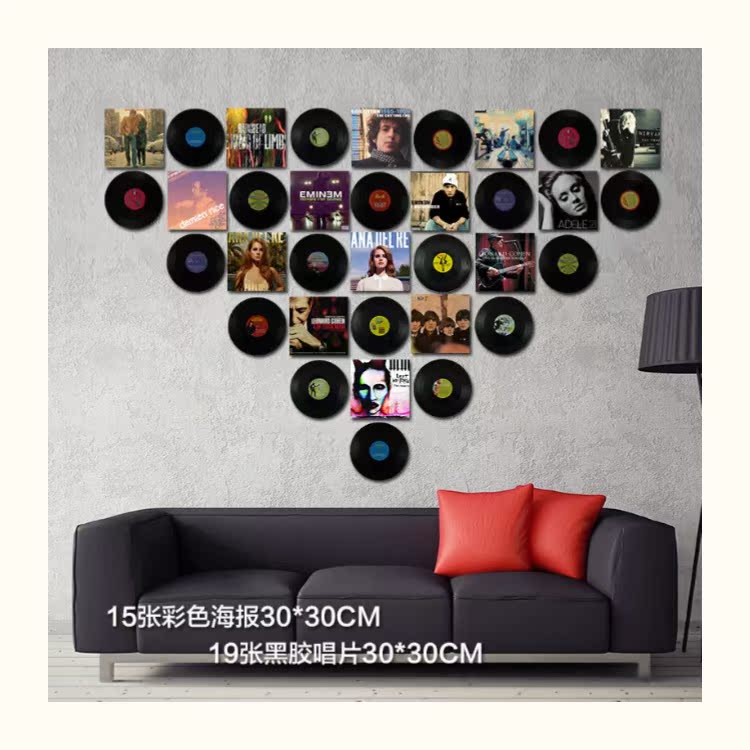 máy phát nhạc đĩa Cá tính retro ghi âm vinyl ghi âm trang trí tường quán cà phê quán cà phê quán bar phòng khách sơn tường - Máy hát 	đầu đĩa than crosley