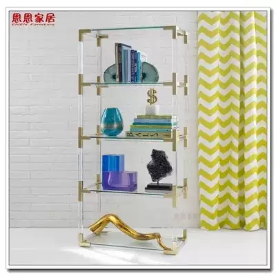Light luxury high-grade metal acrylic bookshelf transparent plexiglass material clothing store Boutique Accessories display rack