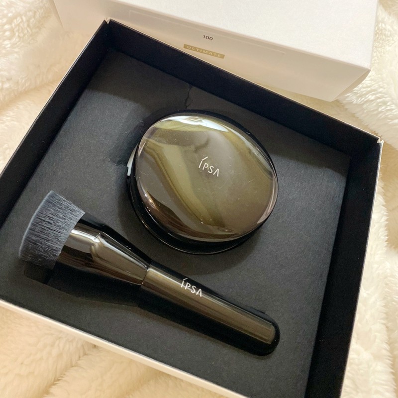 IPSA Infusa Crystal Clear Essence Black Diamond Translucent Foundation Cream 16g Black Gold Black Crystal Powder Cream with Foundation Brush