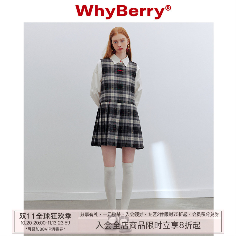 Whyberry 24Ss “Preppy Chic” Short Sleeveless Dress Petite Tank Dress Uniform for Women