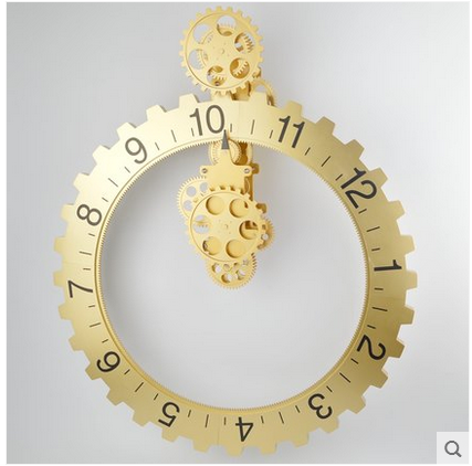 Miaoke Retro European and American large wall gear clock Gear wall clock Mechanical clock Wall-mounted clock Silent clock