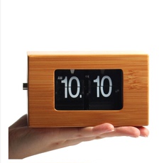 Будильник Древесины флип часы автоматический творческий